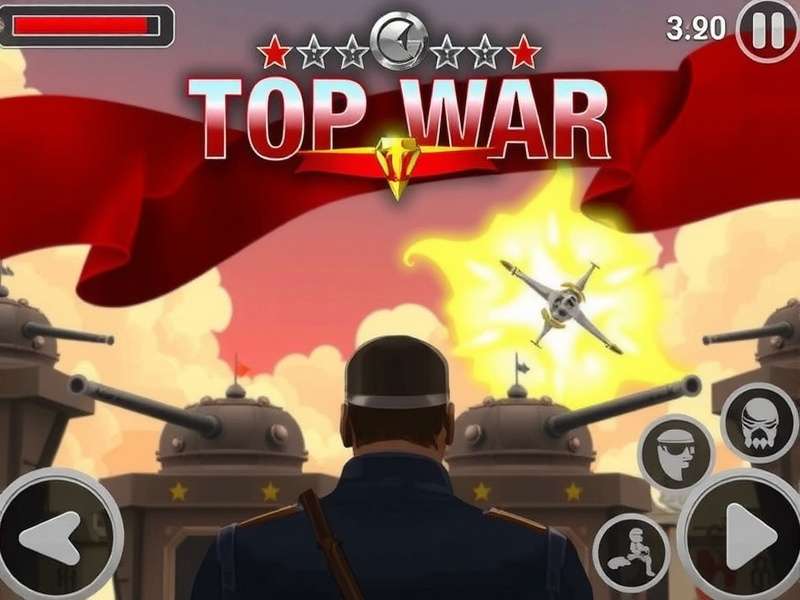 Strategic war game map with troops and buildings from Top War