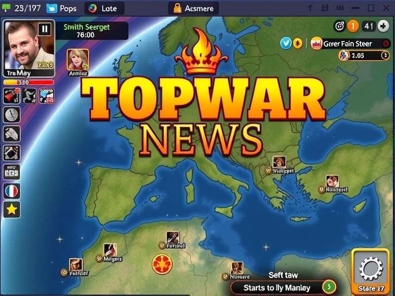Top War strategy map showing troop formations and resource locations