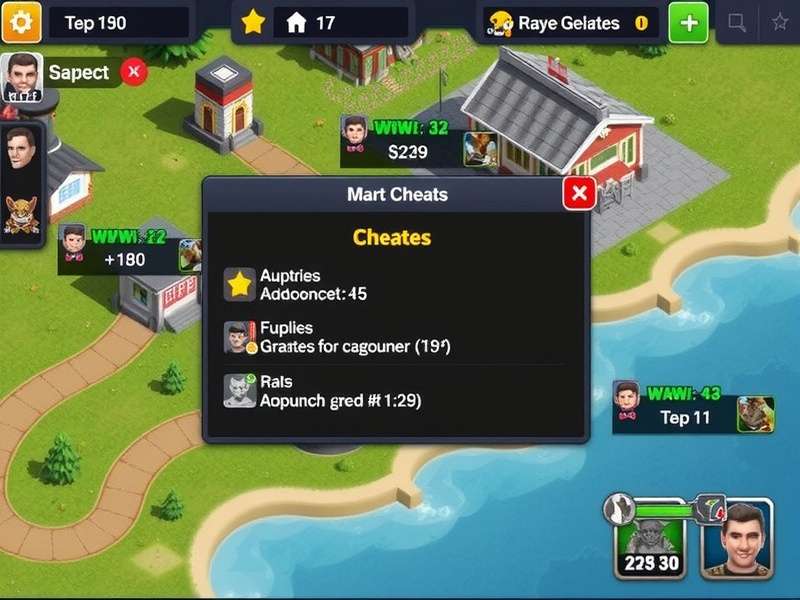 Top War Game Strategy Interface showing army and base