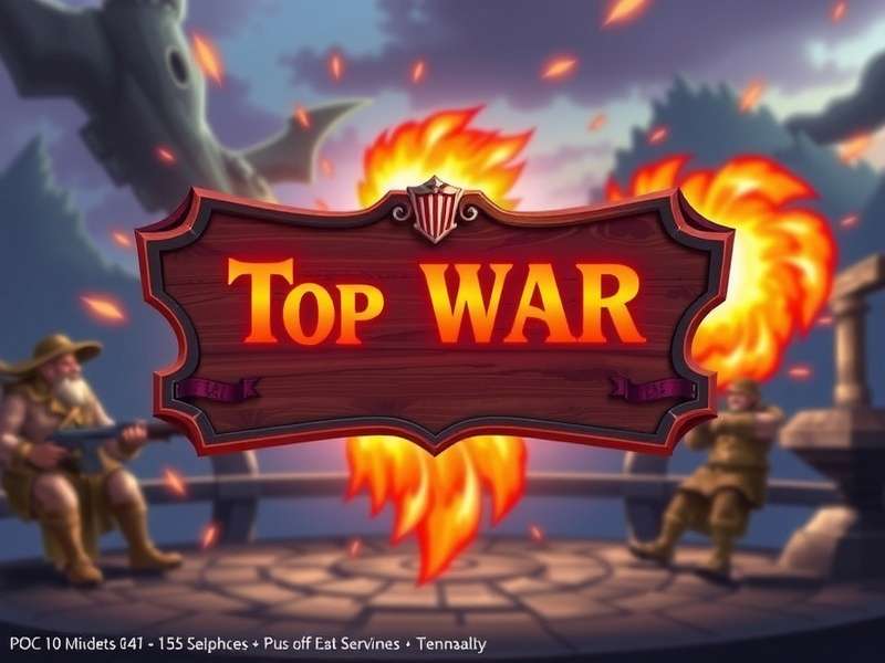 Top War epic battle scene with heroes and troops rallying for alliance war