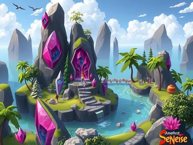 Amethyst Affluence Adventure – Top War India guide banner with amethyst crystals and war theme